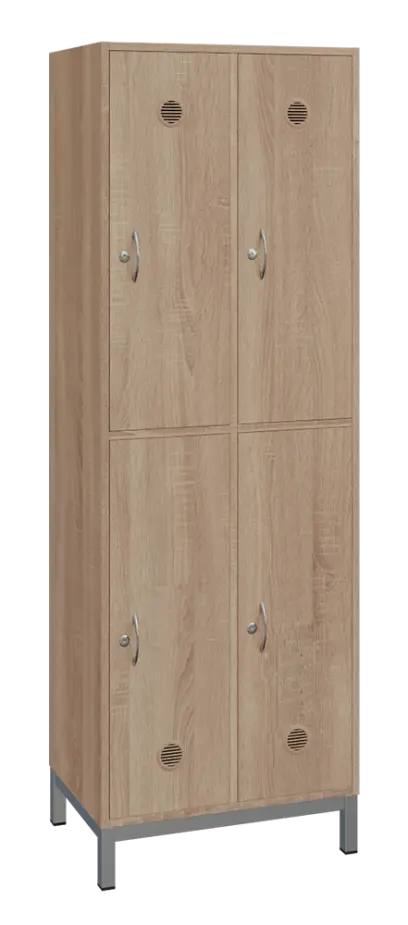 SBS-2222 šatní skříň 4-boxová, 1800x600x400 mm, kovové nohy, dub bardolino